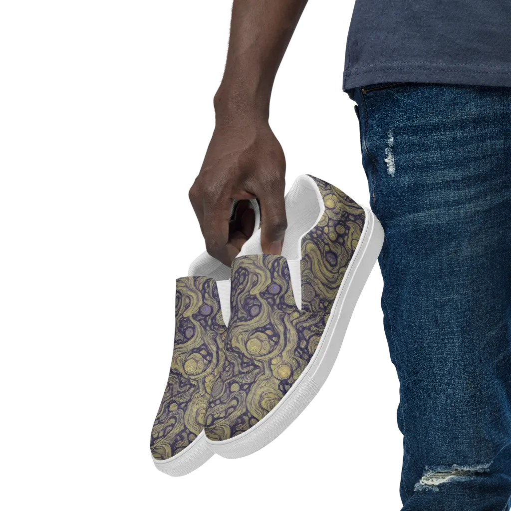 Olive Undertow on Men's Slip-On Canvas Shoes — Left Front