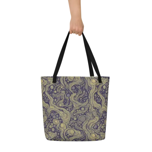 Olive Undertow on a Large Tote Bag W/ Pocket