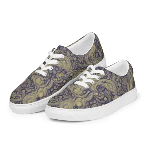 Olive Undertow on a Men's Lace-Up Canvas Shoes