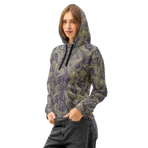 Olive Undertow on a Cotton Hoodie