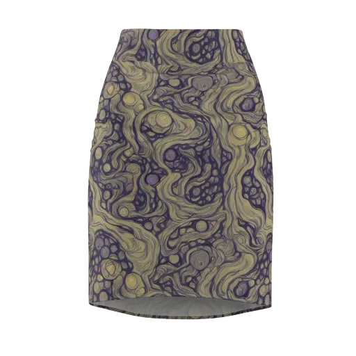 Olive Undertow on a Pencil Skirt
