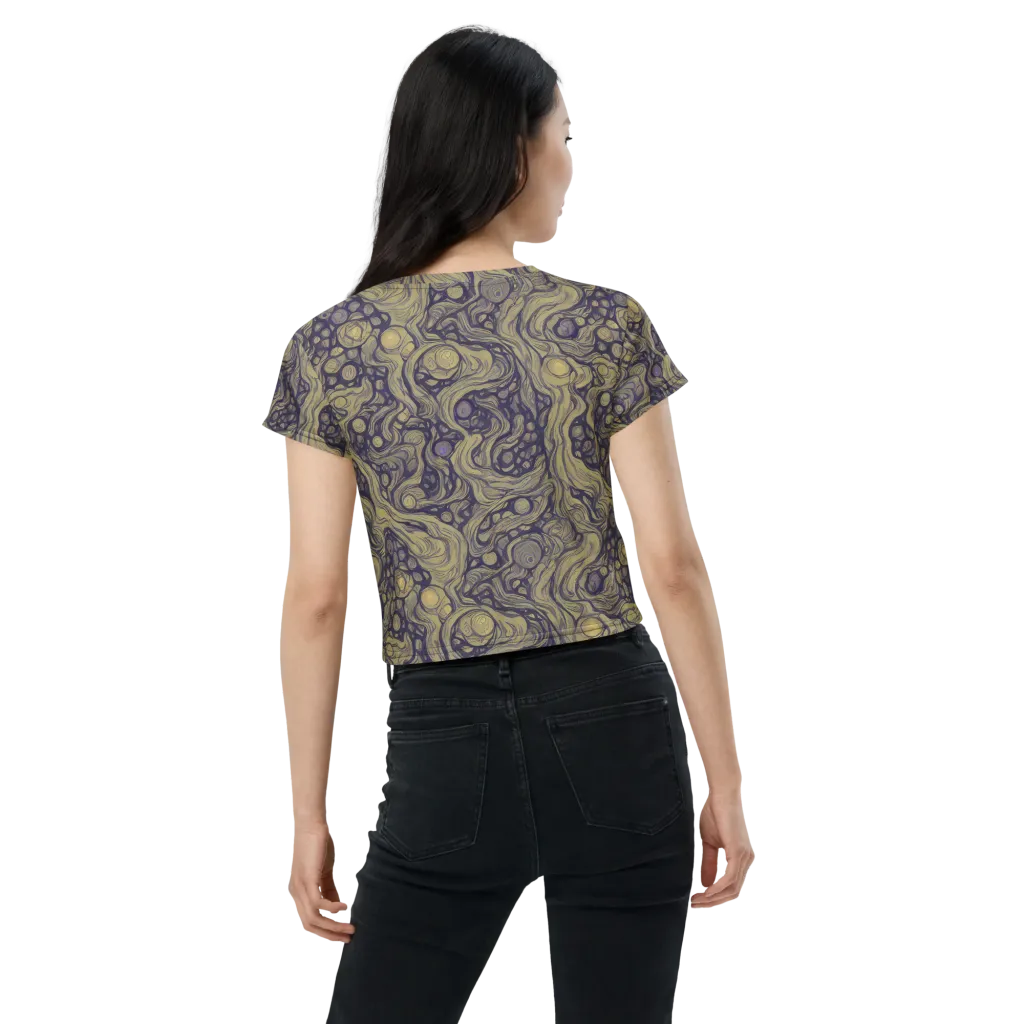 Olive Undertow on Crop Tee — Back