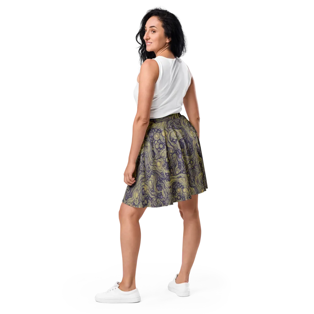 Olive Undertow on Skater Skirt — Back