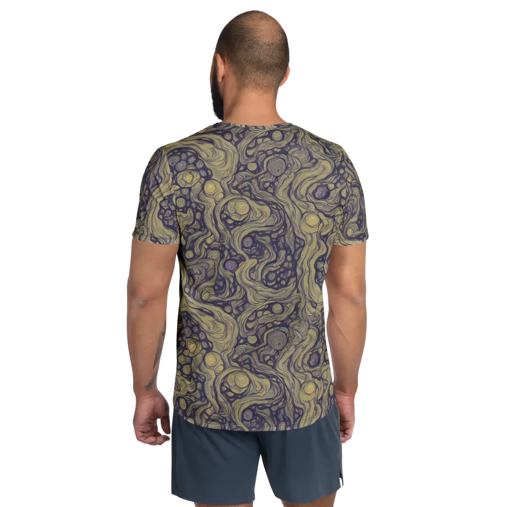 Olive Undertow on Men's Athletic T-Shirt — Back