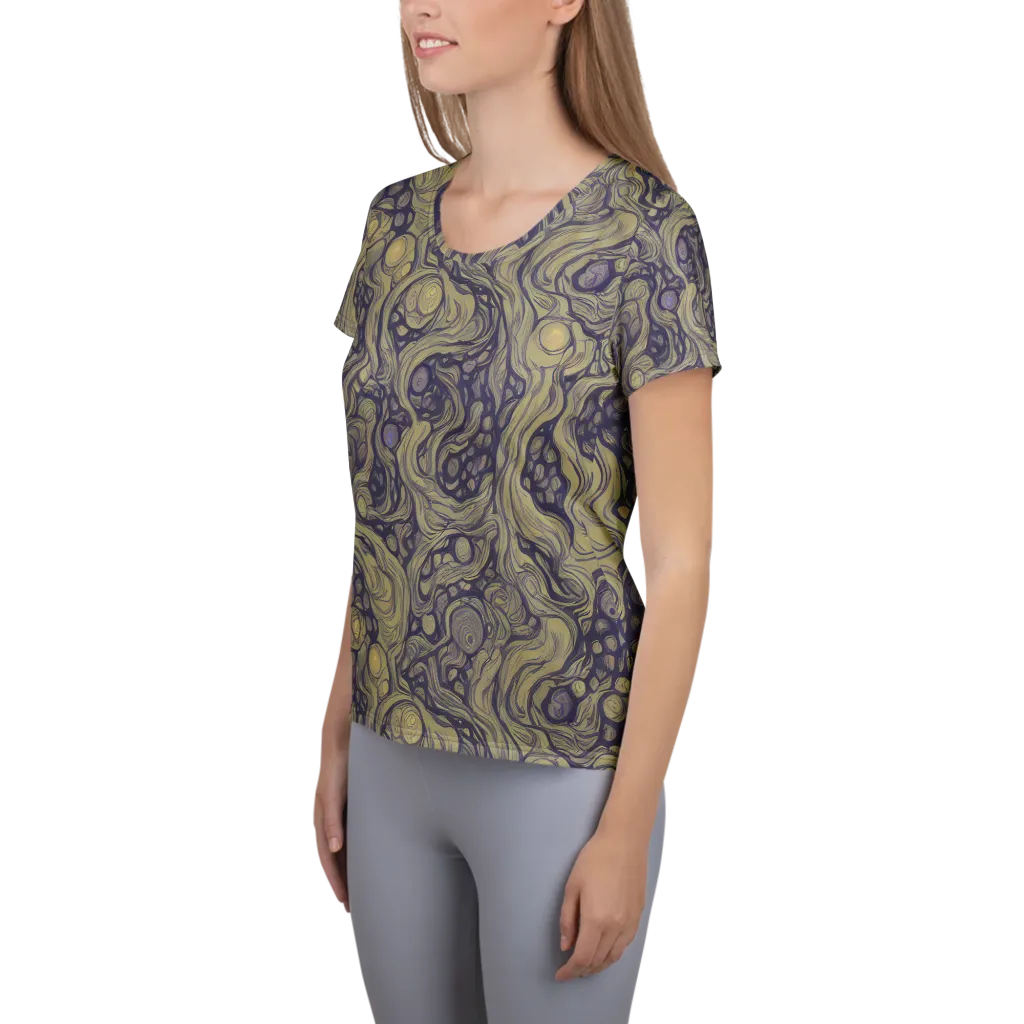 Olive Undertow on Women's Athletic T-Shirt — Left