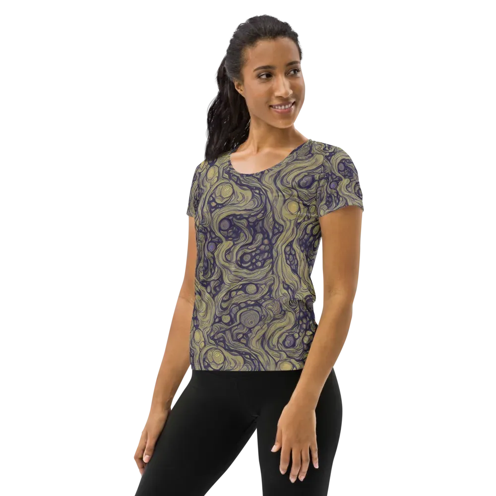 Olive Undertow on Women's Athletic T-Shirt — Left