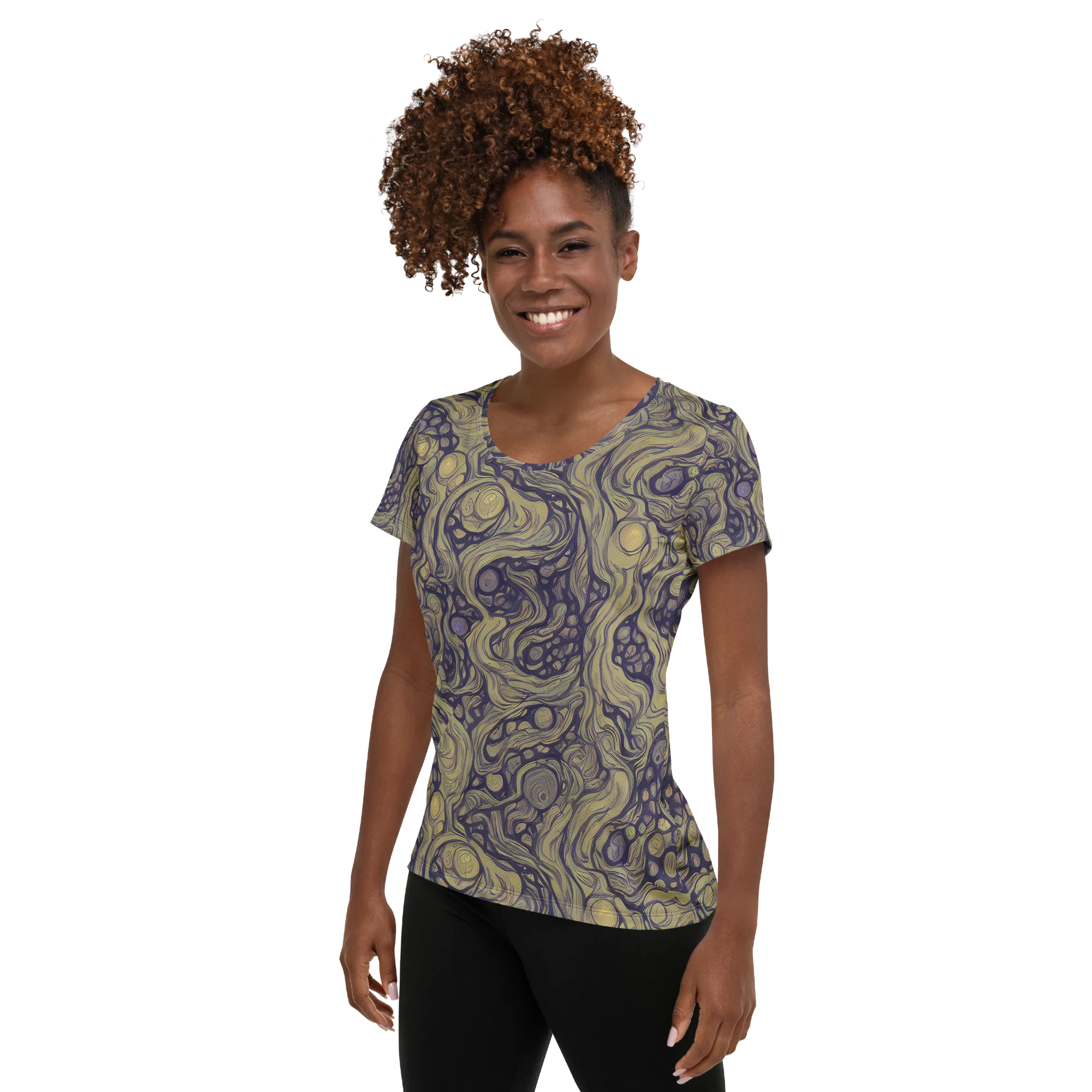Olive Undertow on Women's Athletic T-Shirt — Left