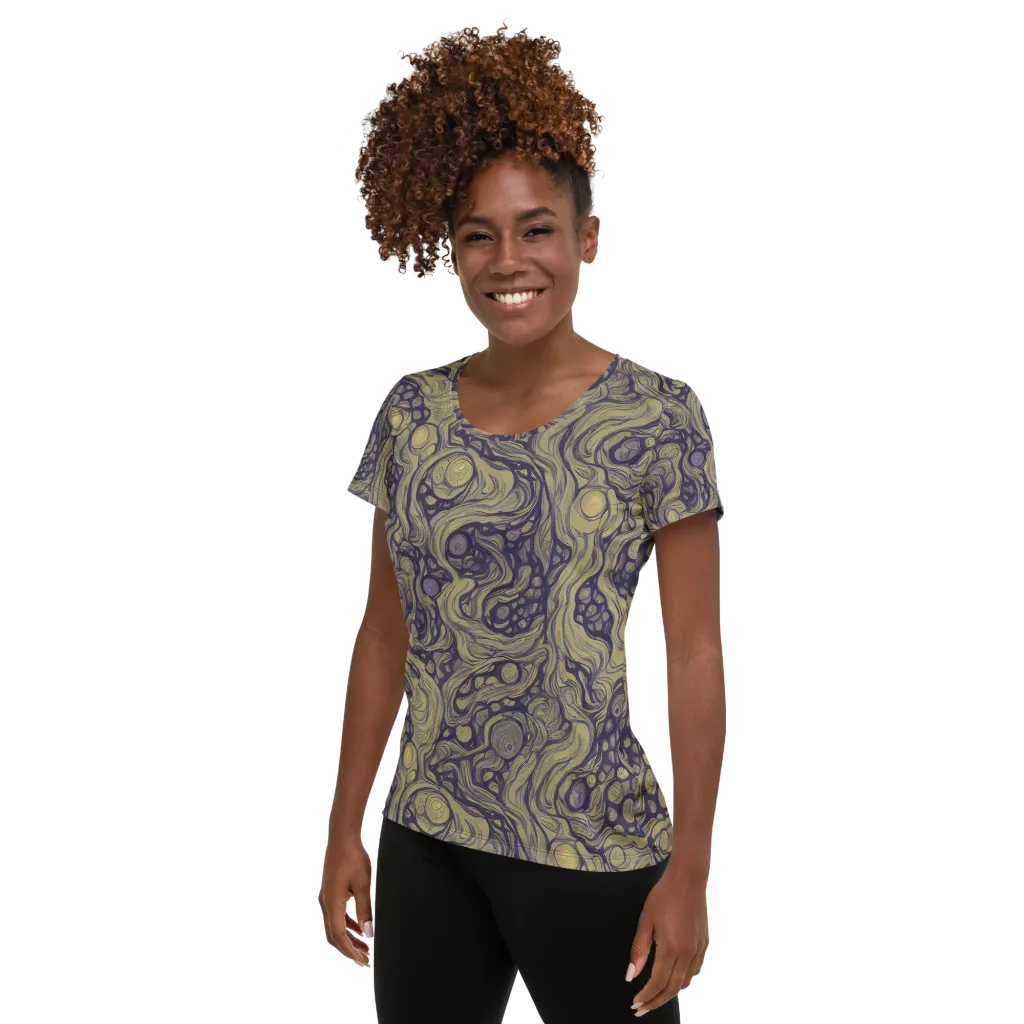 Olive Undertow on Women's Athletic T-Shirt — Left