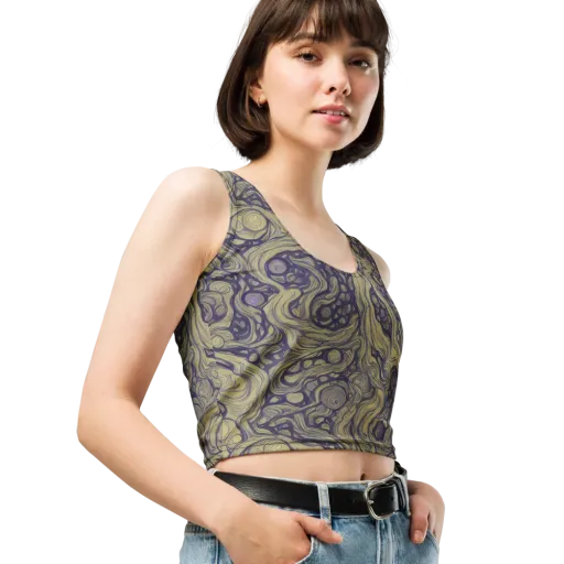 Olive Undertow on a Crop Top