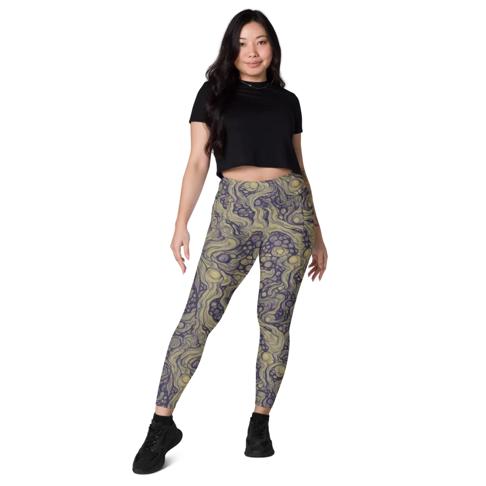 Olive Undertow on Leggings with Pockets — Front