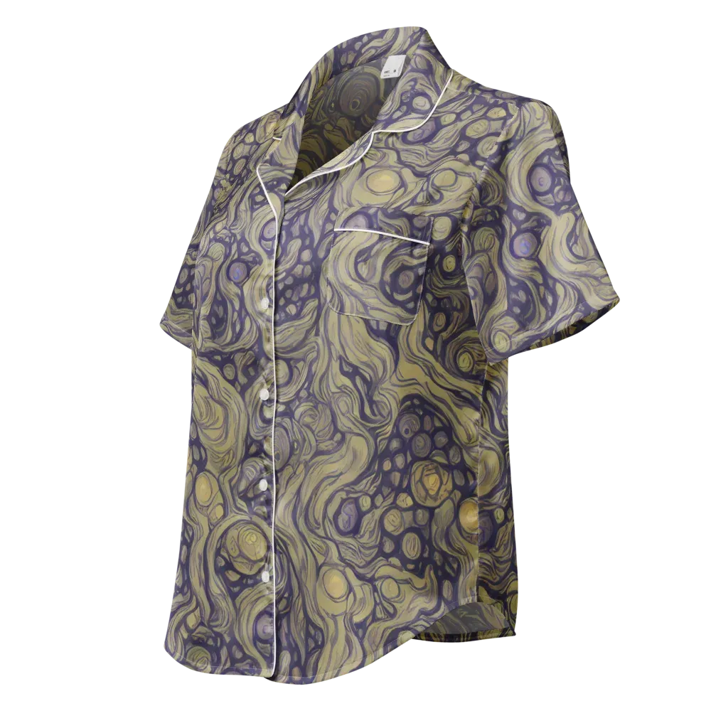 Olive Undertow on Women's Short Sleeve Pajama Top — Left Front