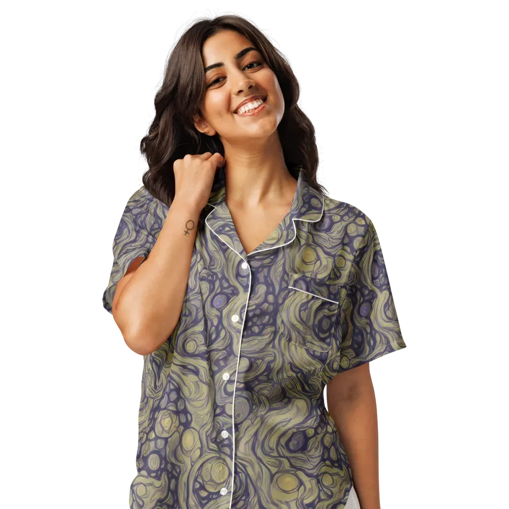 Olive Undertow on Women's Short Sleeve Pajama Top — Front
