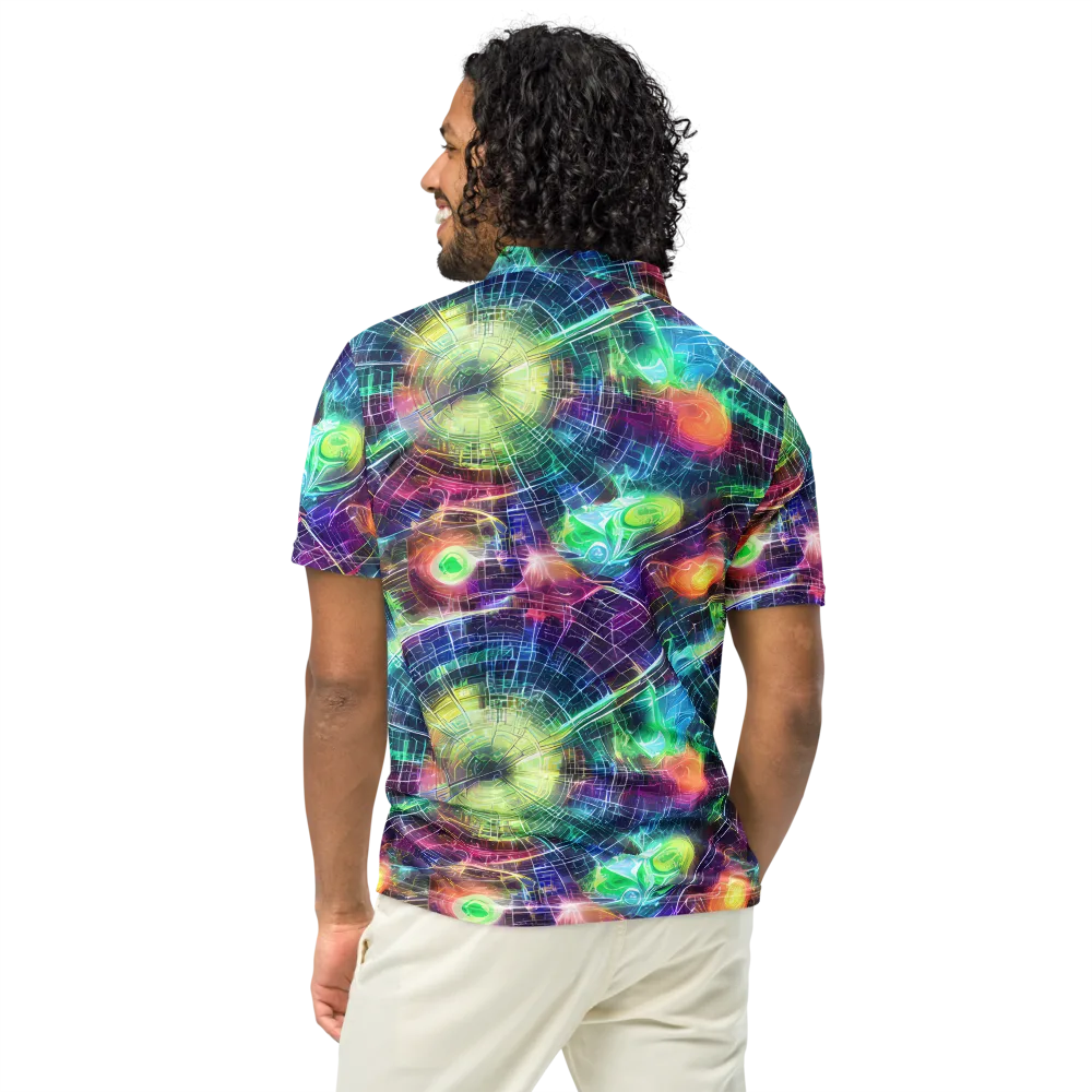 Nova Network on Men's Slim Fit Polo Shirt — Back