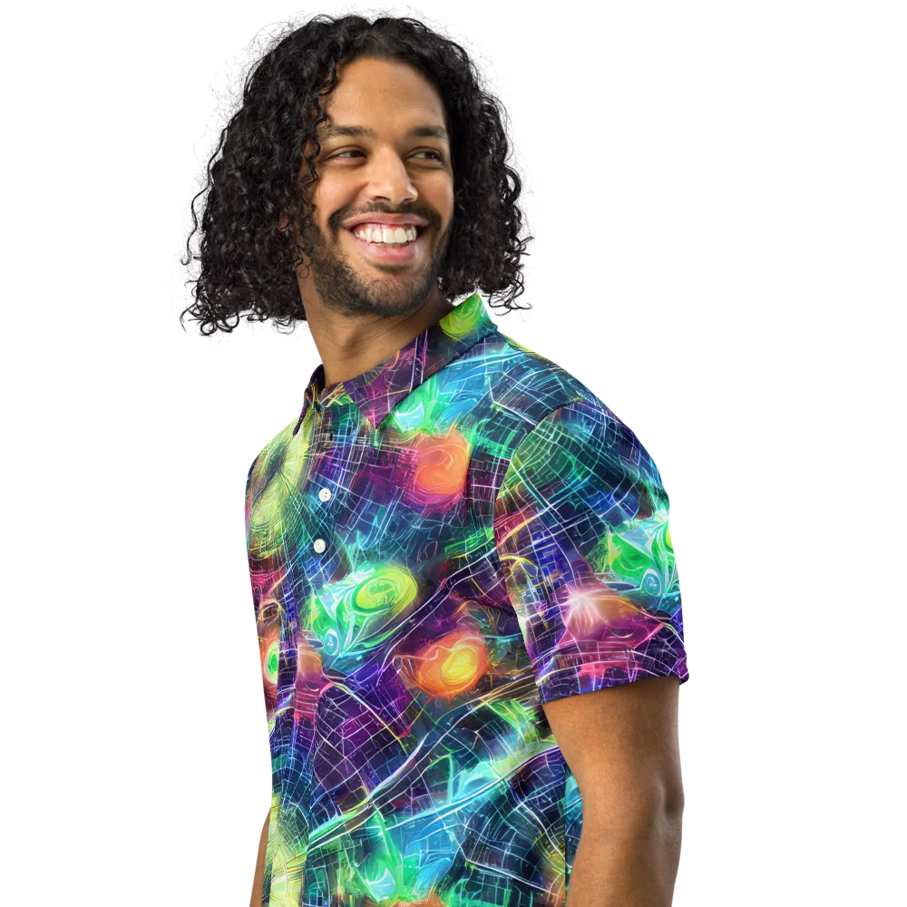 Nova Network on Men's Slim Fit Polo Shirt — Left Front