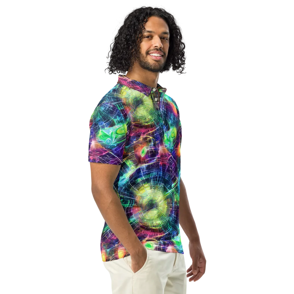 Nova Network on Men's Slim Fit Polo Shirt — Right Front