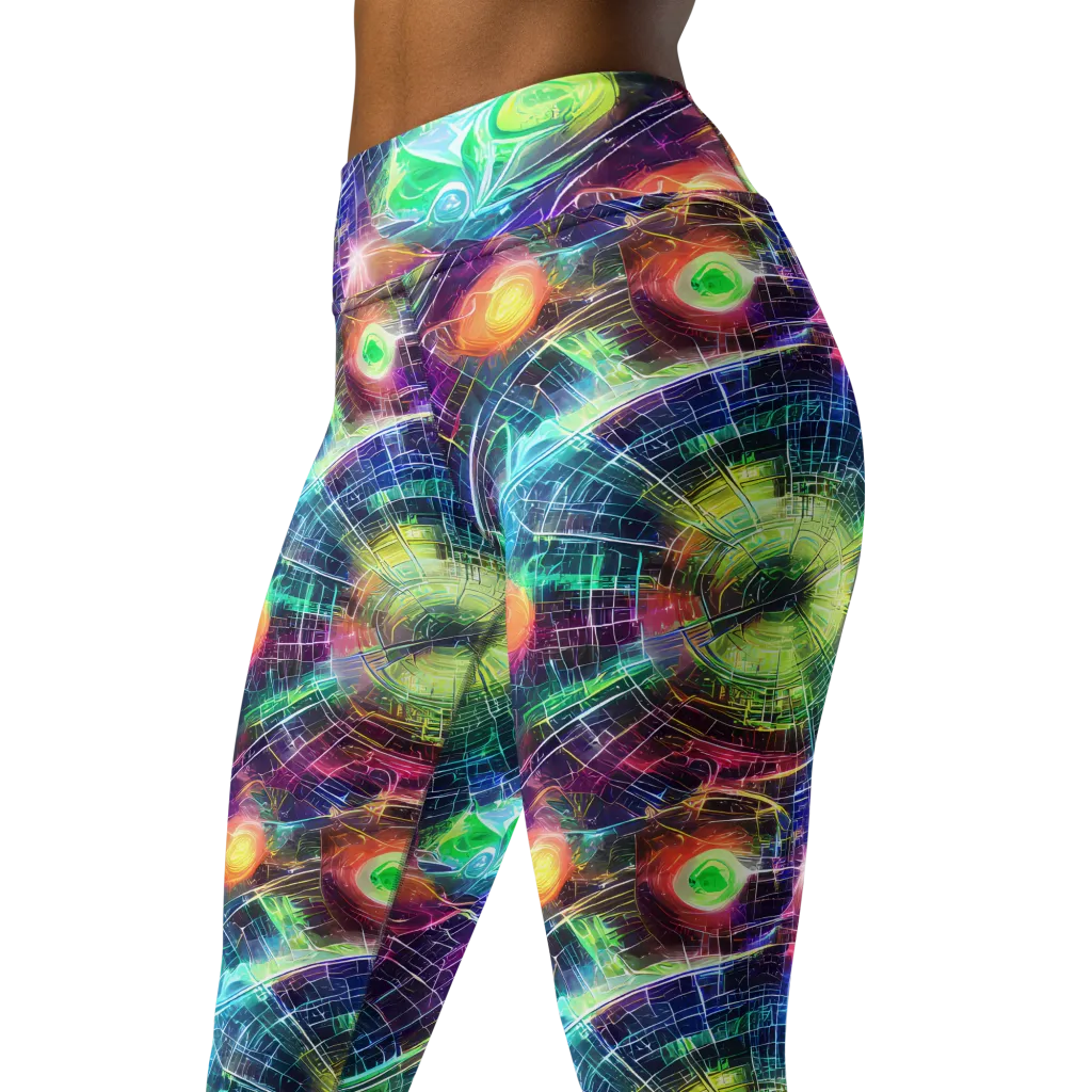 Nova Network on Yoga Leggings — Left Front