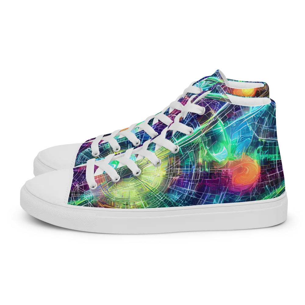 Nova Network on Men's High Top Canvas Shoes — Left