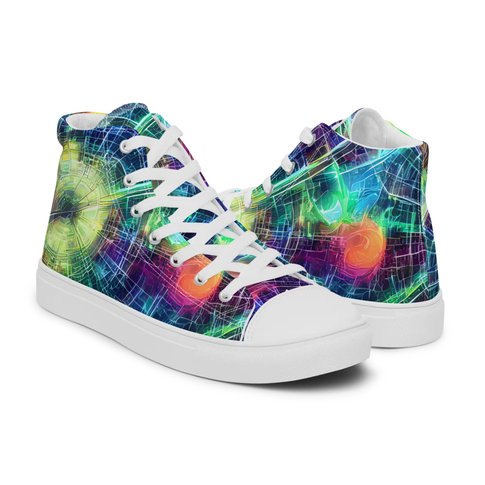 Nova Network on Men's High Top Canvas Shoes — Right