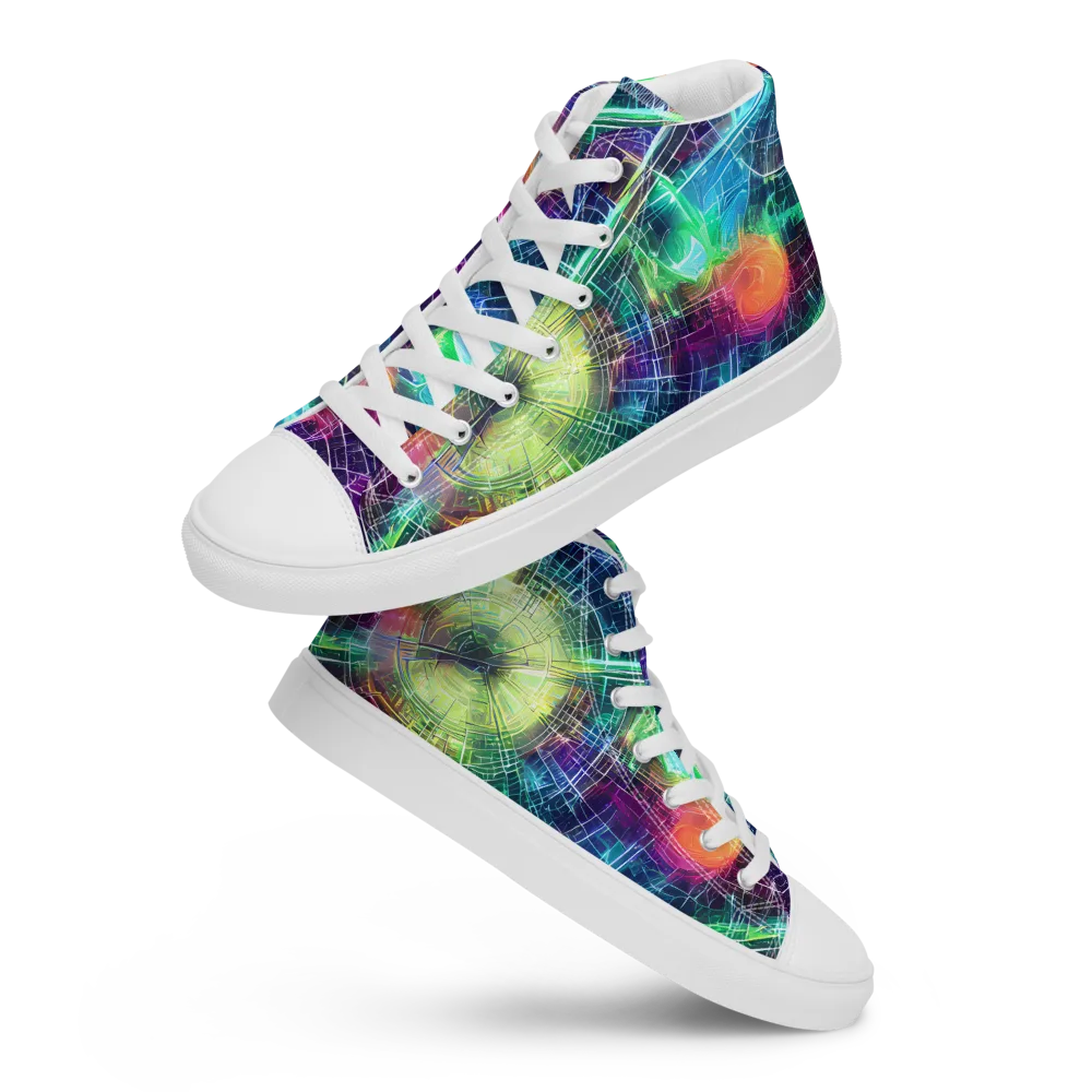 Nova Network on Men's High Top Canvas Shoes — Front