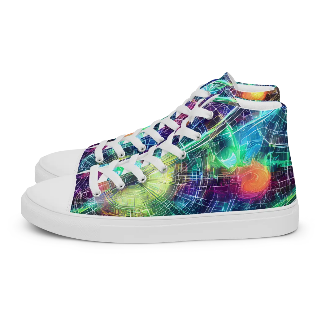 Nova Network on Women's High Top Canvas Shoes — Left