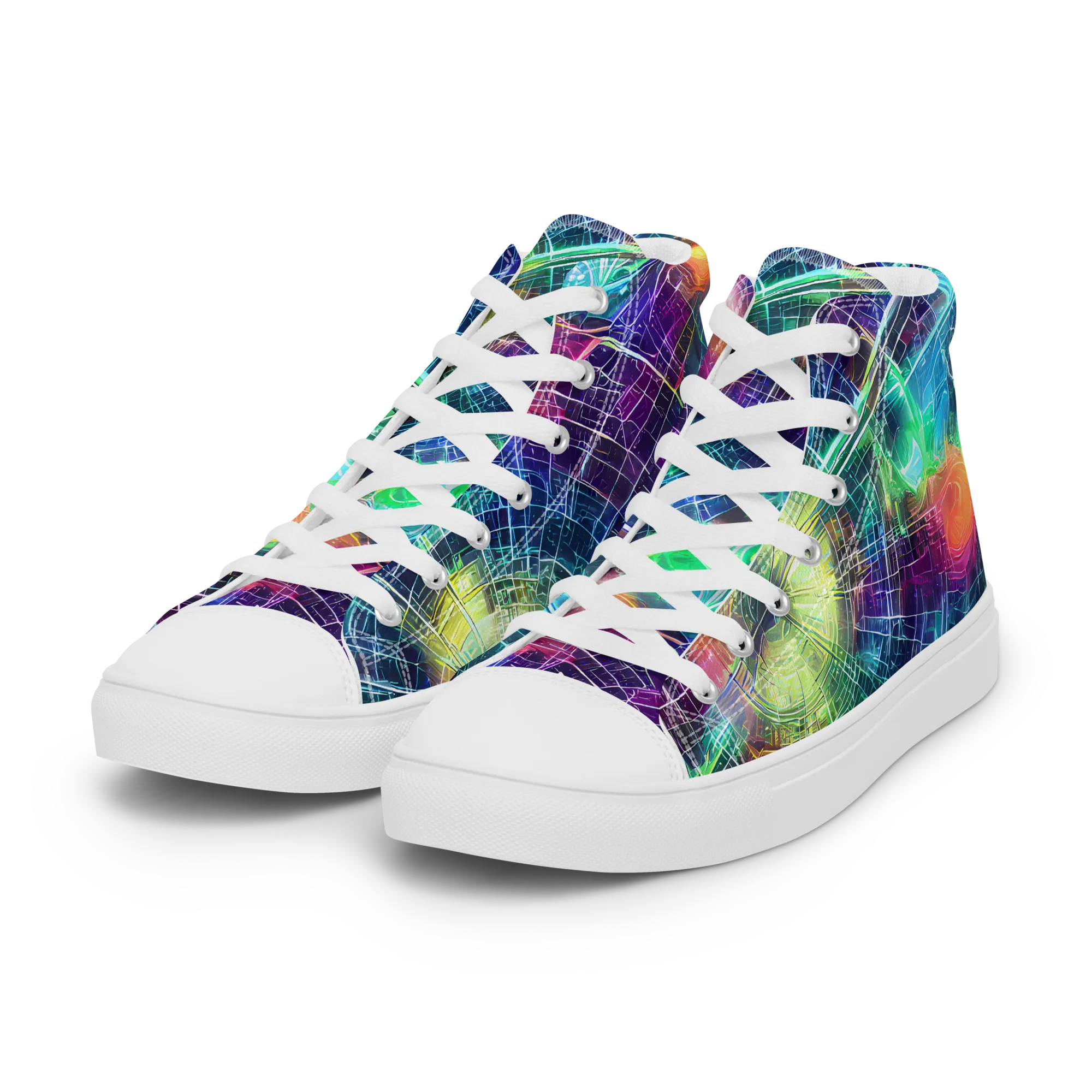 Nova Network on Women's High Top Canvas Shoes — Left Front