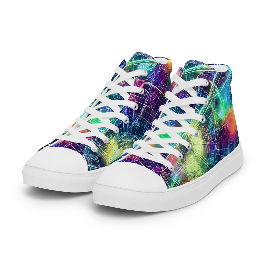 Nova Network on Women's High Top Canvas Shoes — Left Front