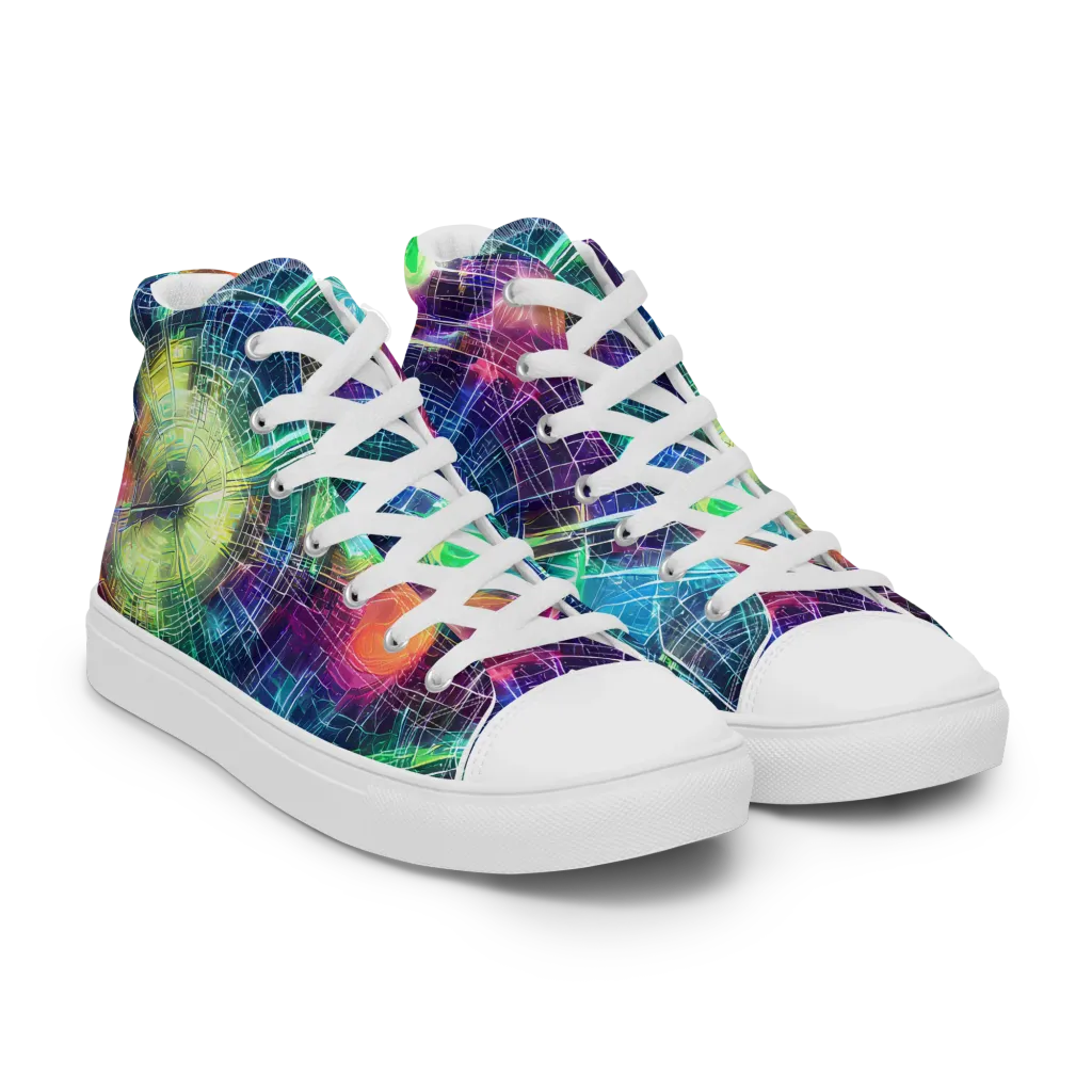 Nova Network on Women's High Top Canvas Shoes — Right Front