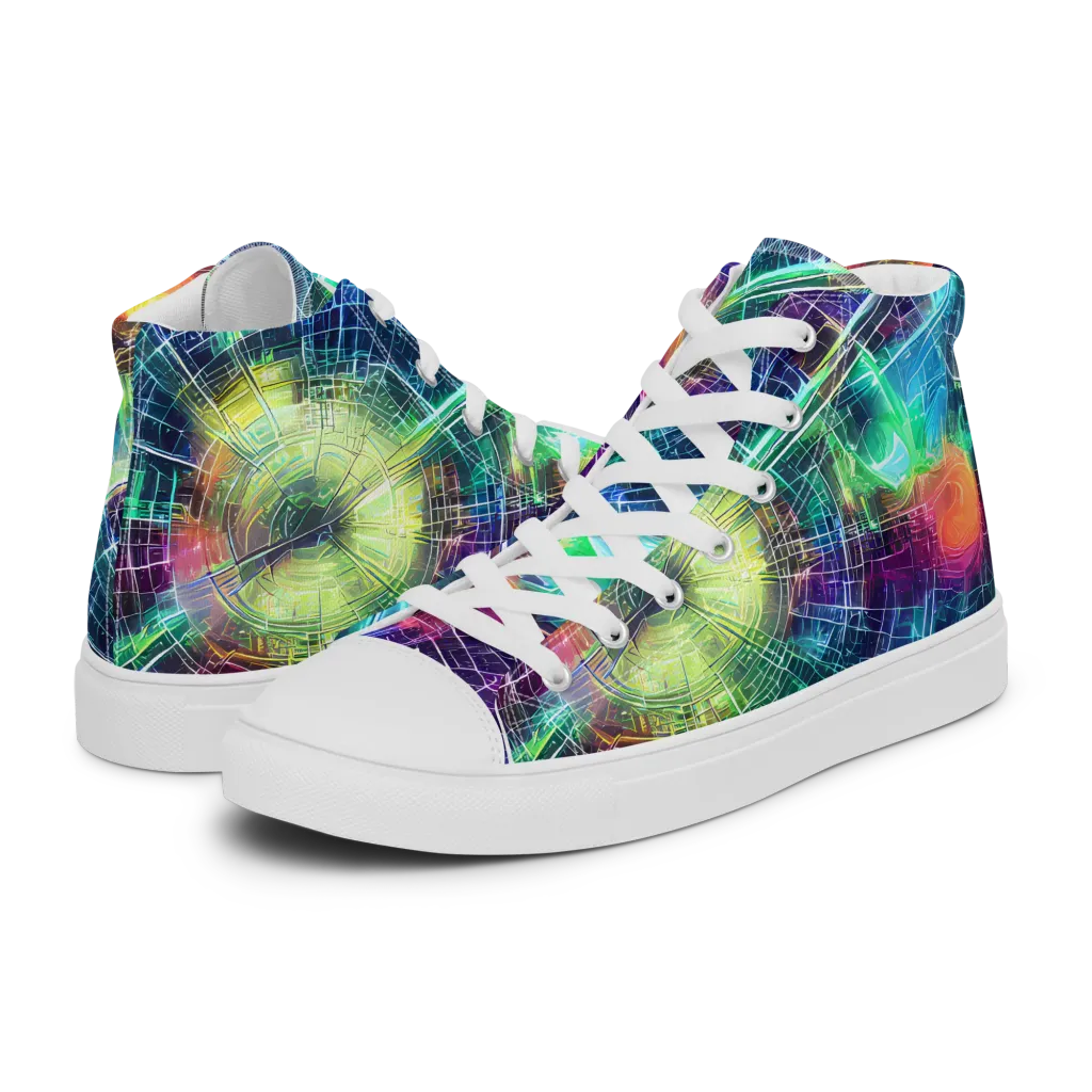 Nova Network on Women's High Top Canvas Shoes — Left