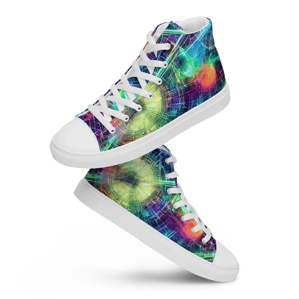 Nova Network on Women's High Top Canvas Shoes — Front