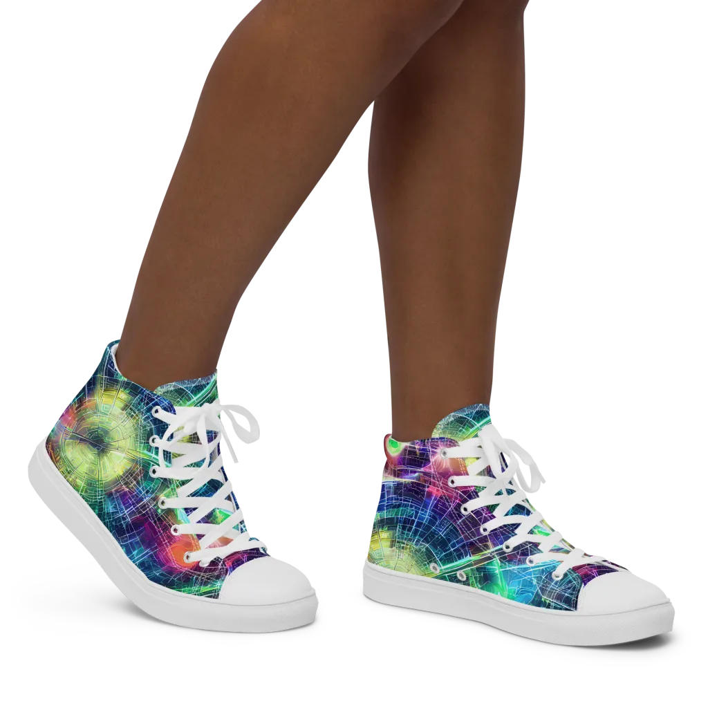 Nova Network on Women's High Top Canvas Shoes — Right