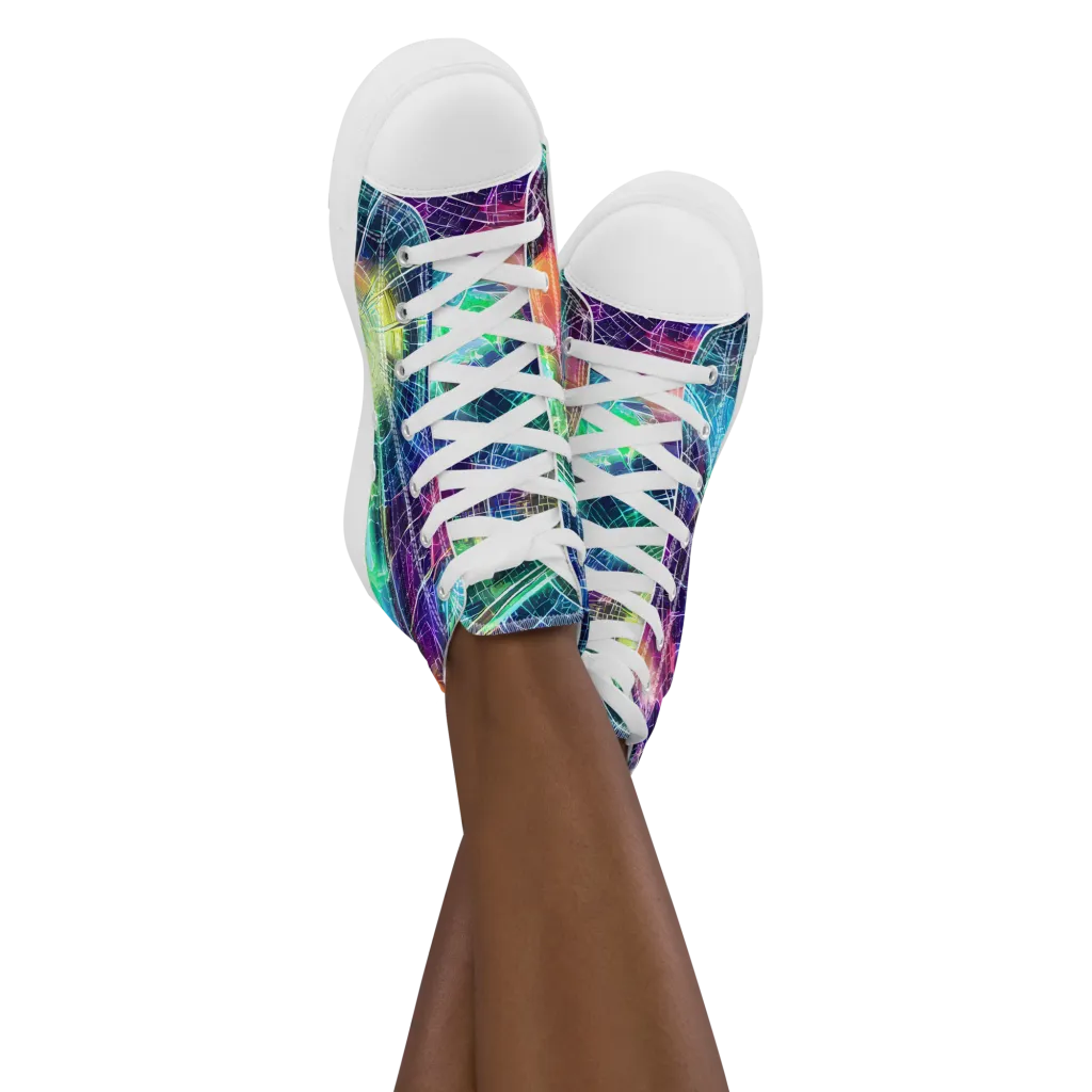 Nova Network on Women's High Top Canvas Shoes — Front