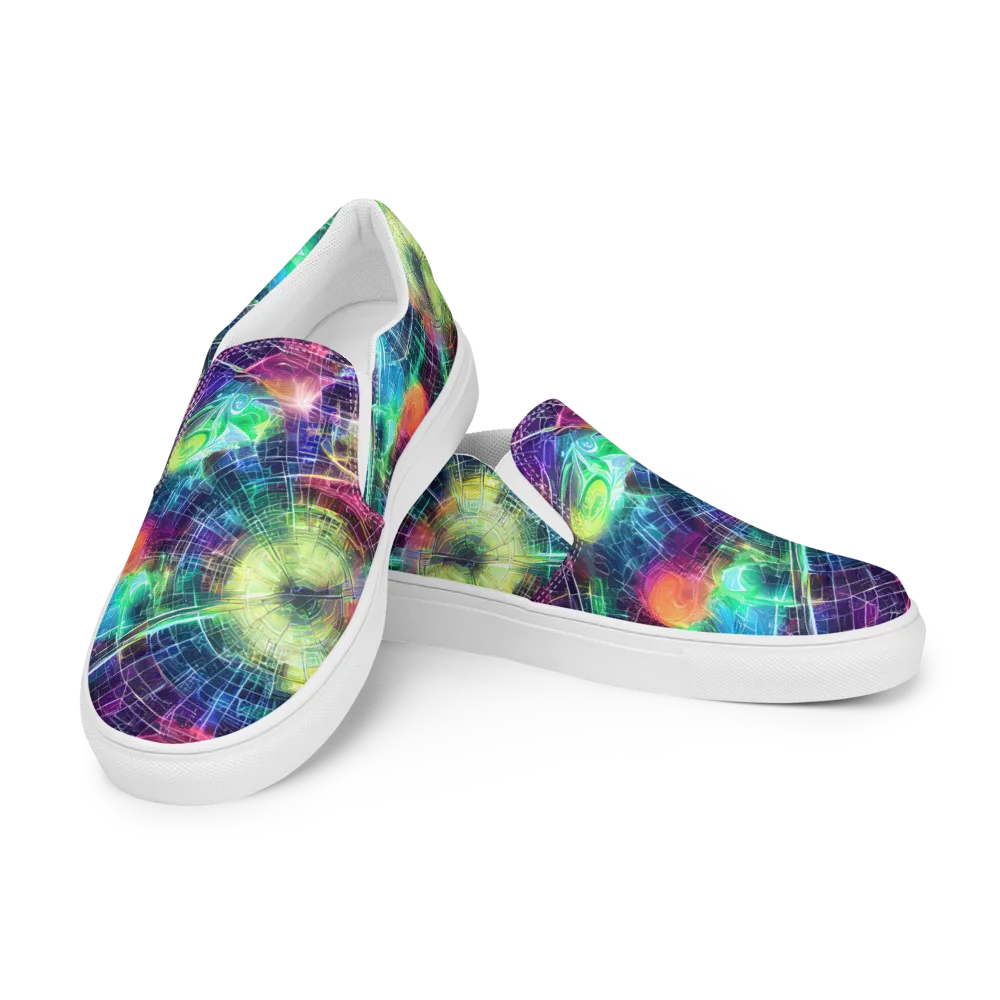 Nova Network on Men's Slip-On Canvas Shoes — Left Front
