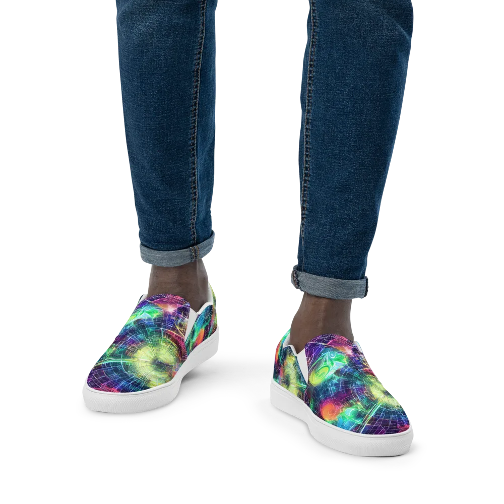 Nova Network on Men's Slip-On Canvas Shoes — Front