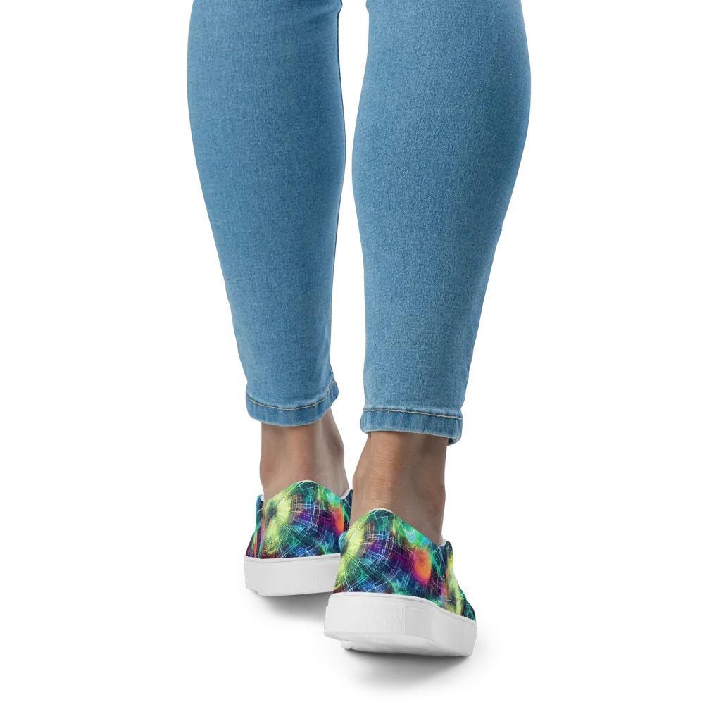 Nova Network on Women's Slip-On Canvas Shoes — Back