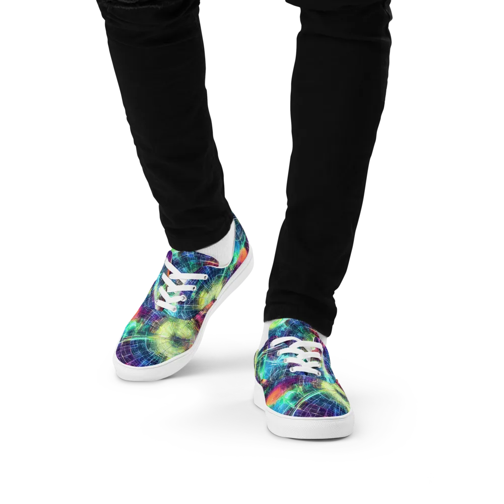 Nova Network on Men's Lace-Up Canvas Shoes — Front