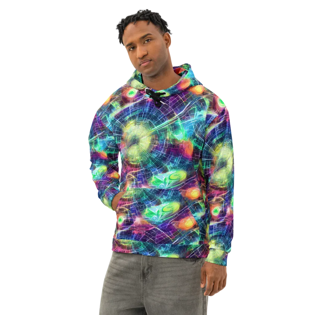 Nova Network on Cotton Hoodie — Left Front