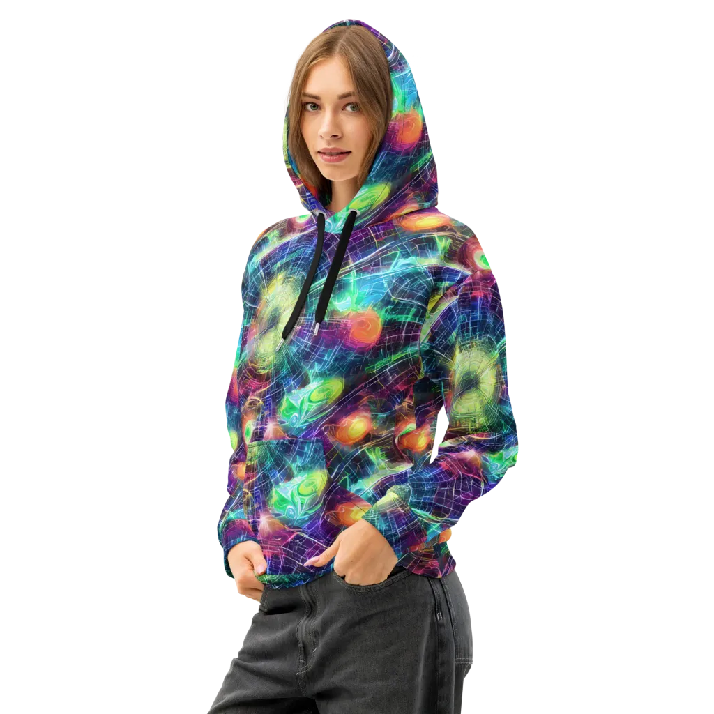 Nova Network on Cotton Hoodie — Left Front