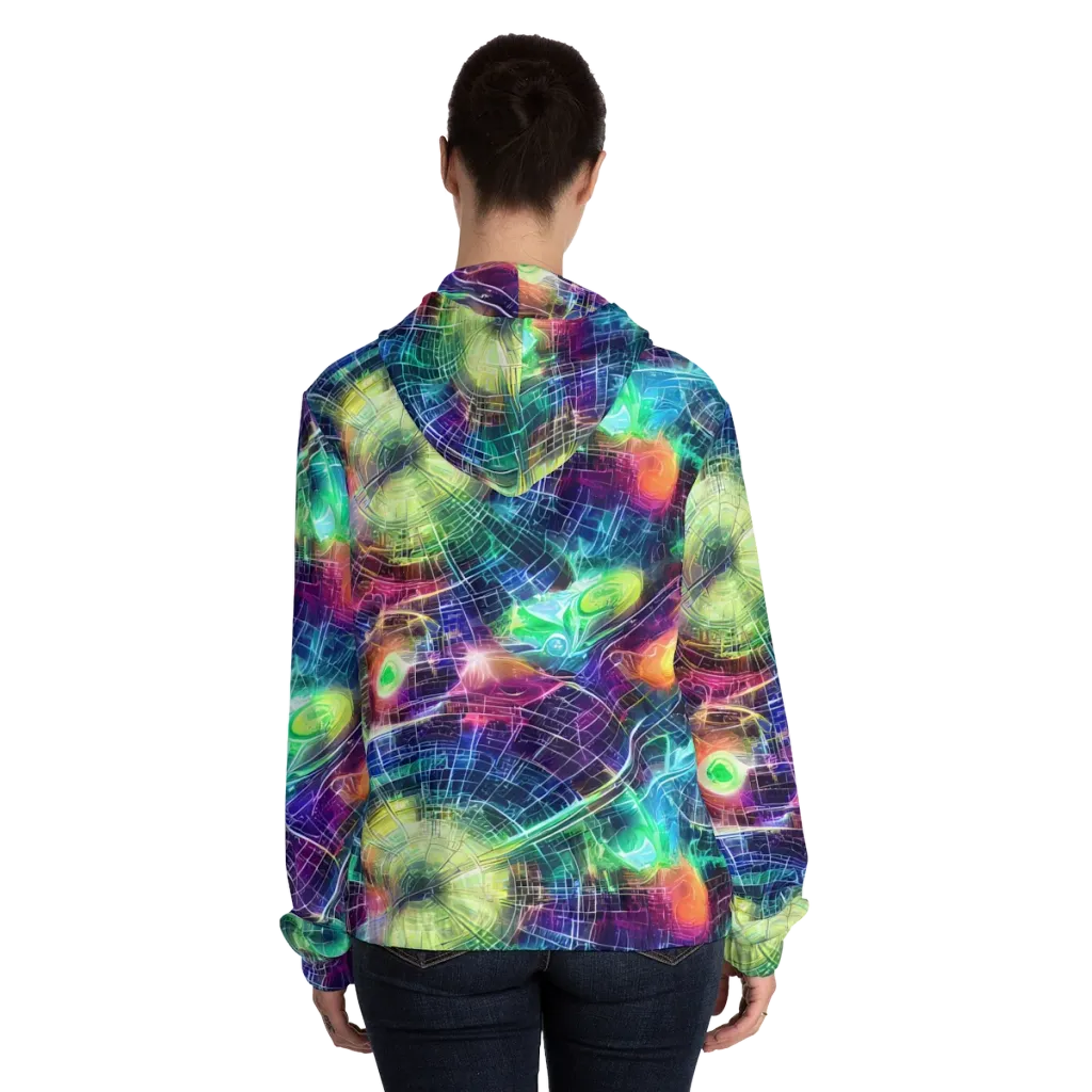 Nova Network on Women's Full-Zip Hoodie — Back On Person