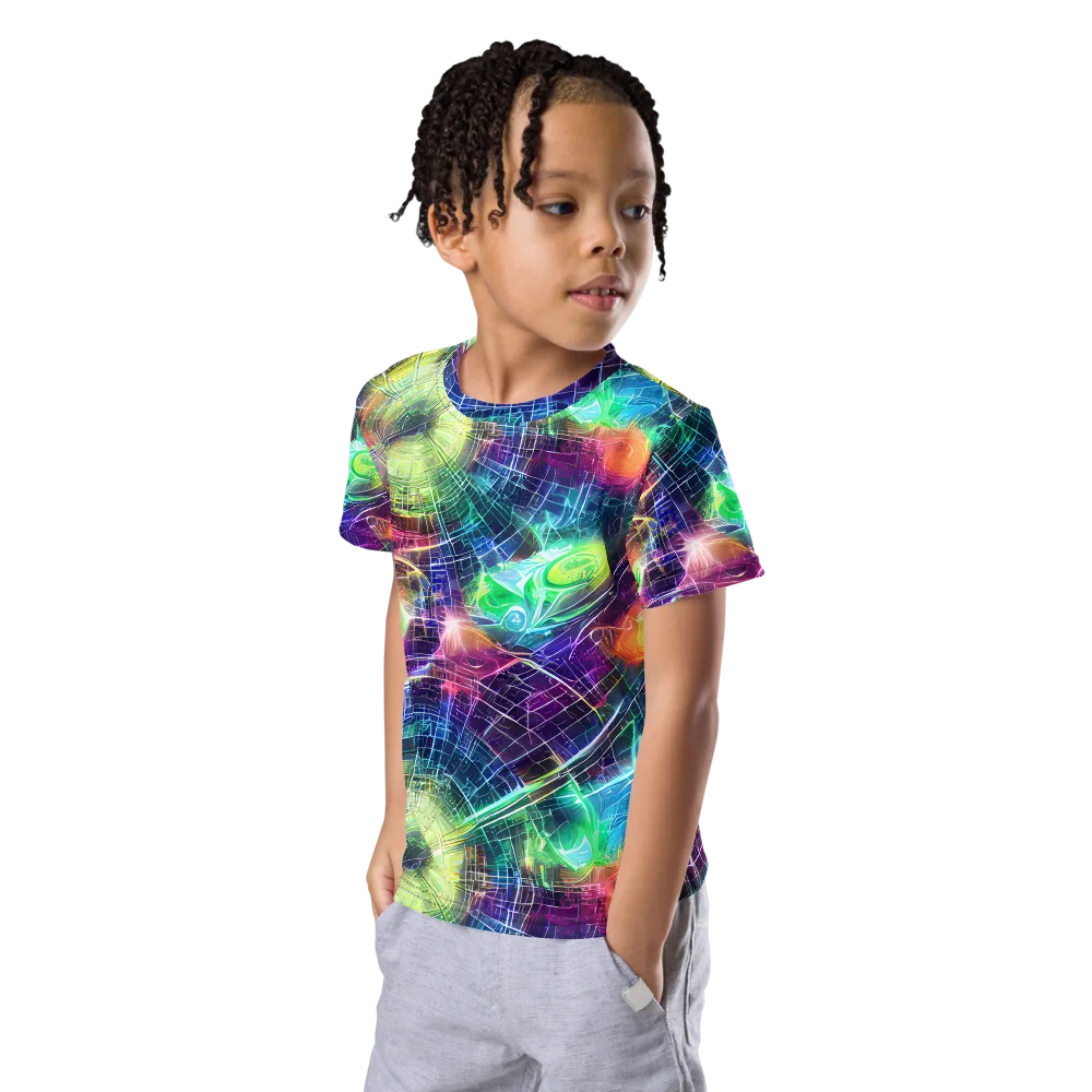 Nova Network on Kids Crew Neck T-Shirt — Left Front
