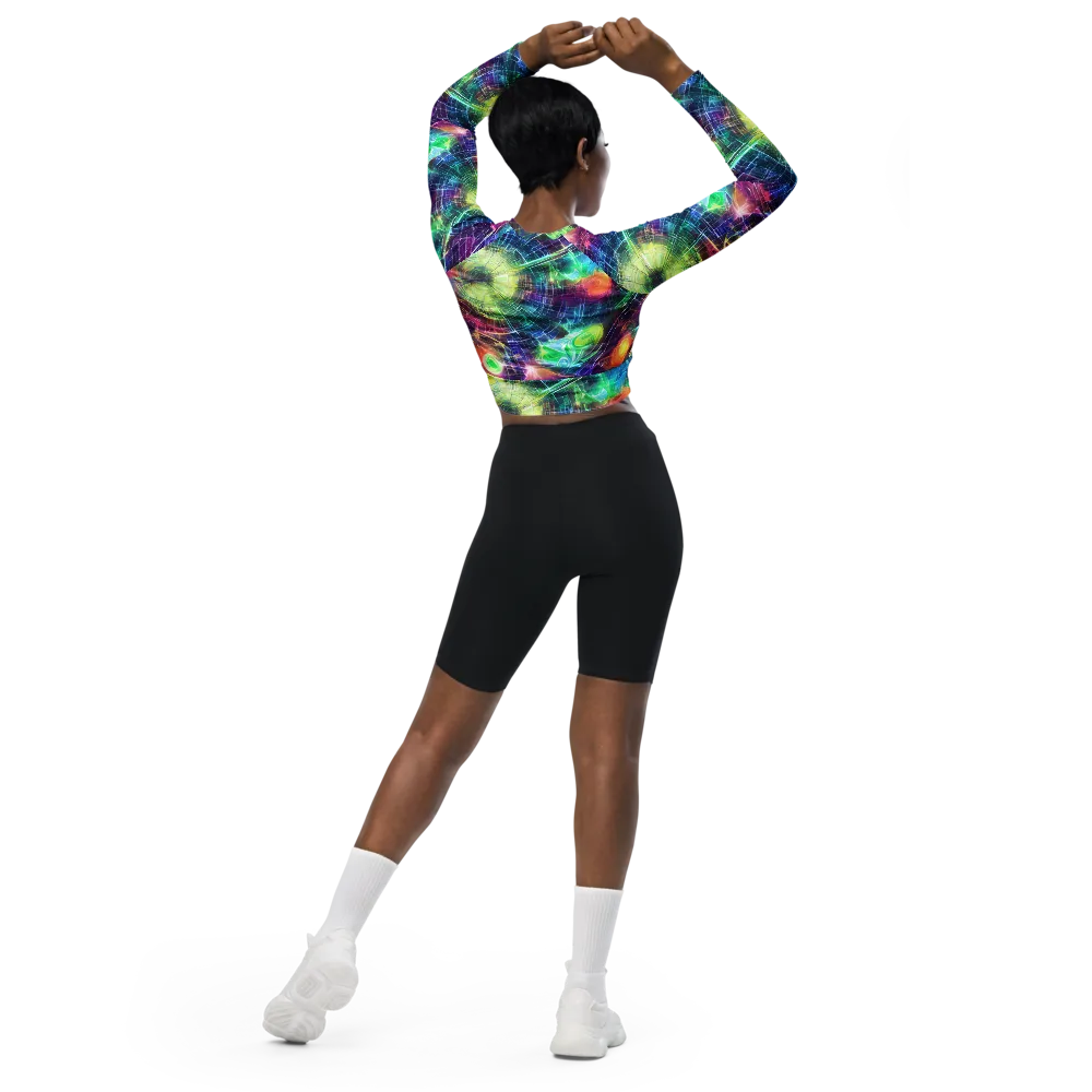 Nova Network on Long Sleeve Crop Top — Back
