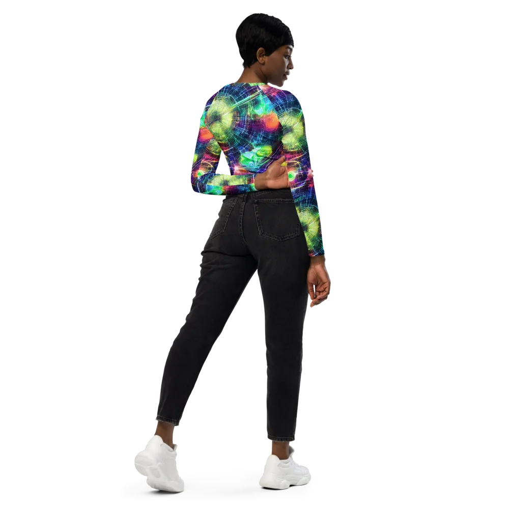 Nova Network on Long Sleeve Crop Top — Right Back