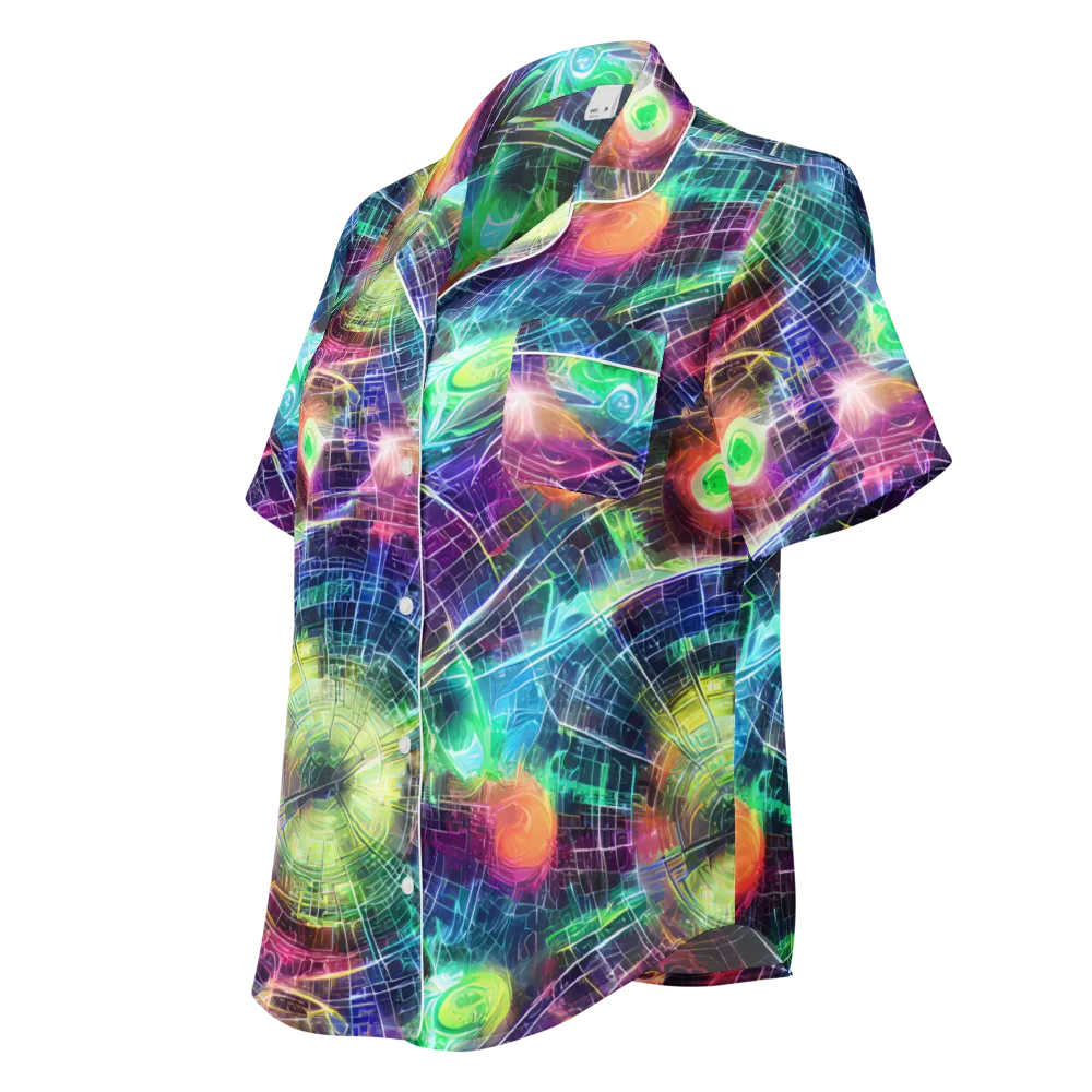 Nova Network on Women's Short Sleeve Pajama Top — Left Front