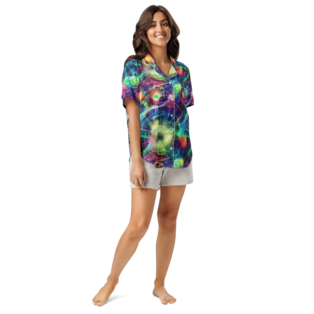 Nova Network on Women's Short Sleeve Pajama Top — Front