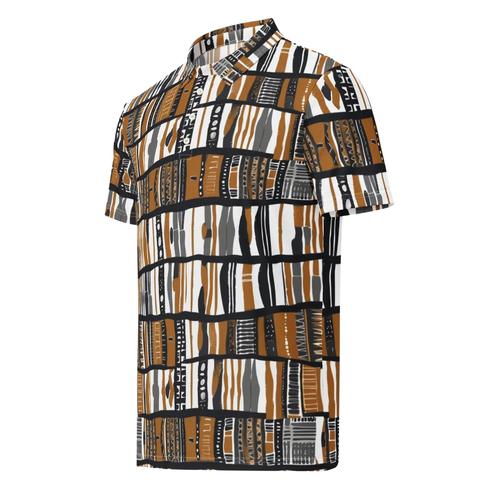 Ochre Rhythm on Men's Slim Fit Polo Shirt — Left Front