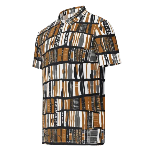 Ochre Rhythm on a Men's Slim Fit Polo Shirt