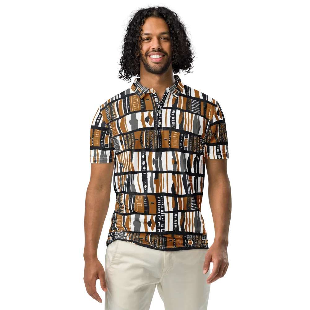 Ochre Rhythm on Men's Slim Fit Polo Shirt — Front