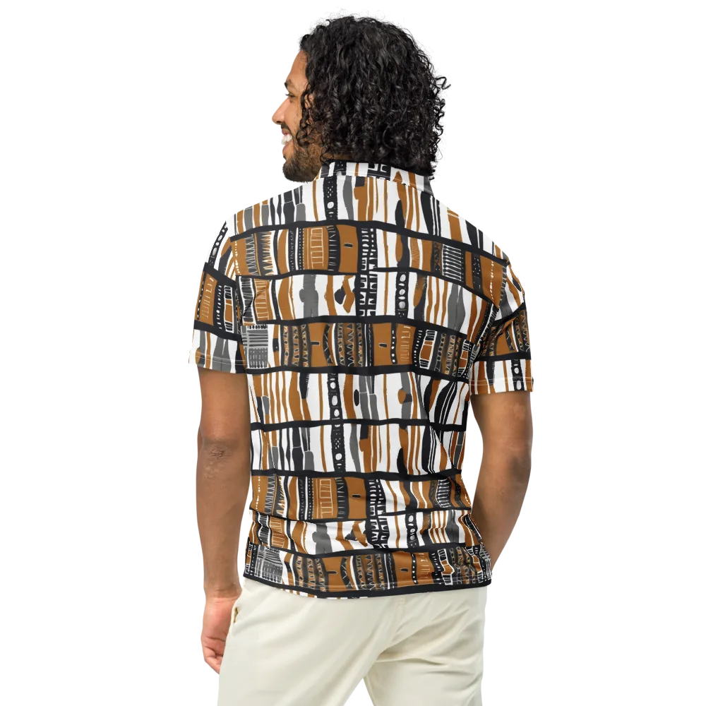 Ochre Rhythm on Men's Slim Fit Polo Shirt — Back