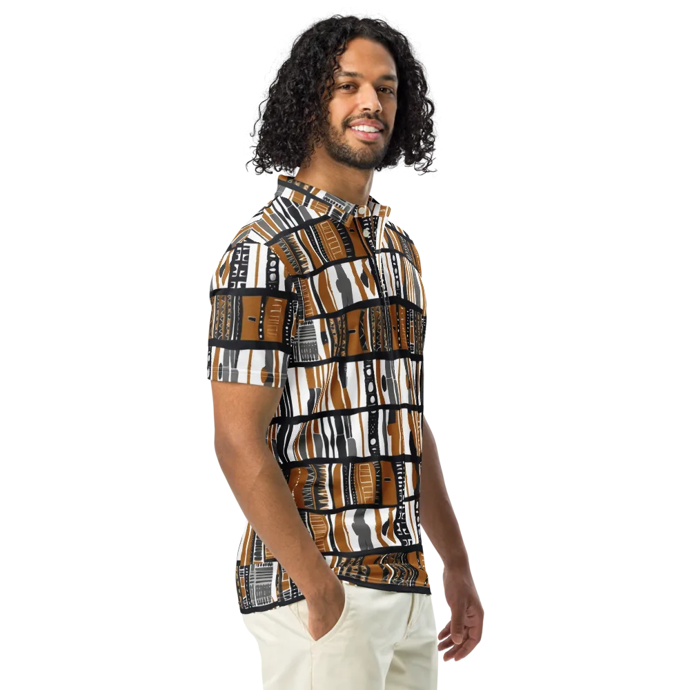 Ochre Rhythm on Men's Slim Fit Polo Shirt — Right Front