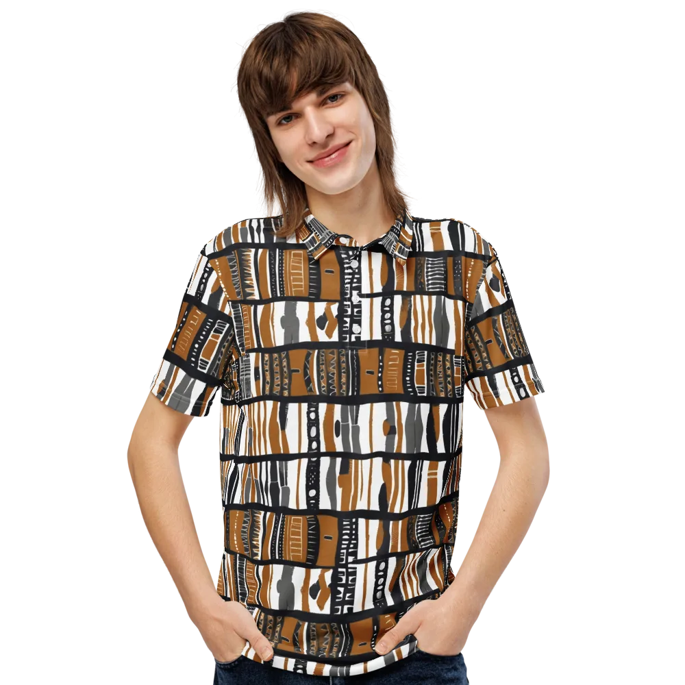 Ochre Rhythm on Men's Slim Fit Polo Shirt — Front