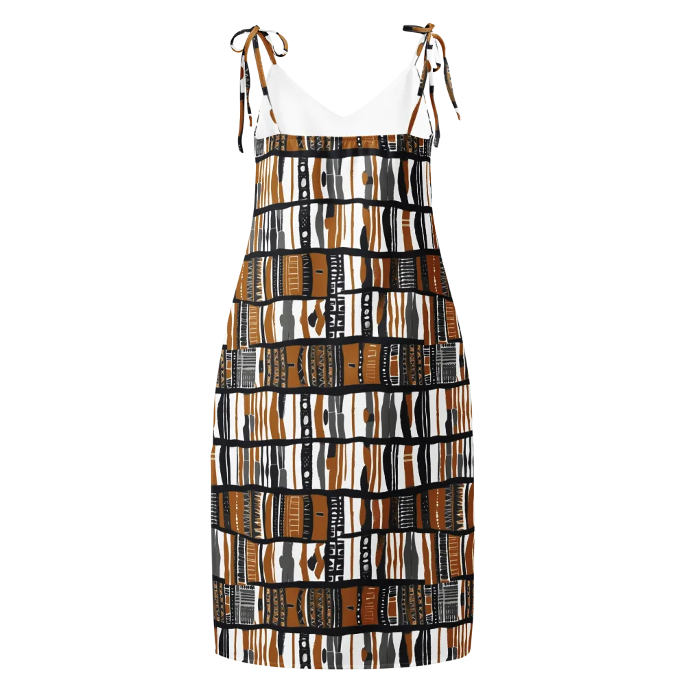 Ochre Rhythm on Slip Dress — Back